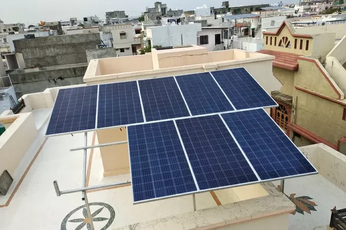 solar panel on a rooftop